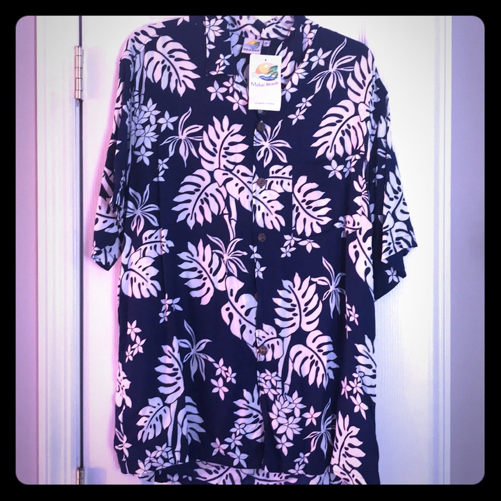 hibiscus floral Hawaiian Shirt by Makai Beach.